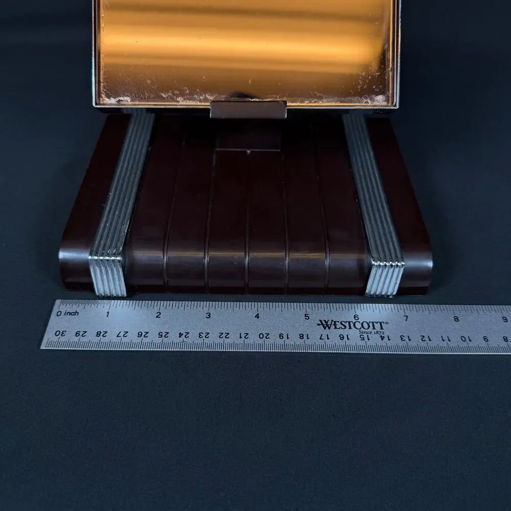 AMERICAN OPTICAL COMPANY ART DECO VANITY MIRROR w chrome on stand Vintage RARE